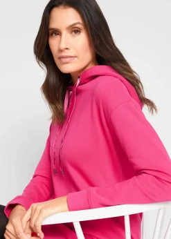 bonprix Kleider|Sweat^Sweatkleid mit Bio-Baumwolle dunkelpink