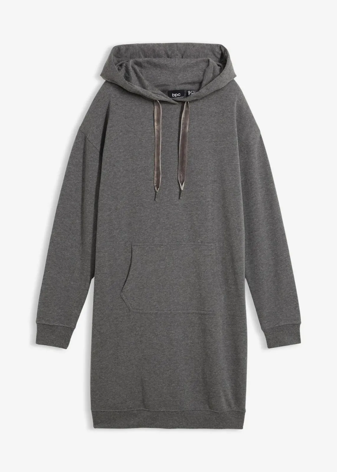 bonprix Kleider|Sweat^Sweatkleid mit Bio-Baumwolle grau meliert