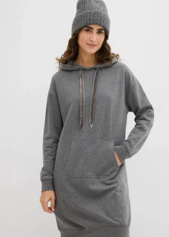 bonprix Kleider|Sweat^Sweatkleid mit Bio-Baumwolle grau meliert