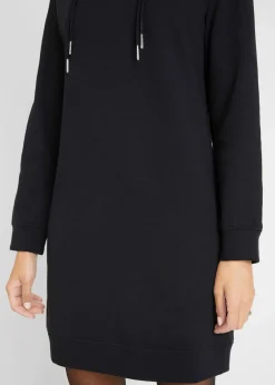 bonprix Kleider|Sweat^Sweatkleid mit Kapuze schwarz