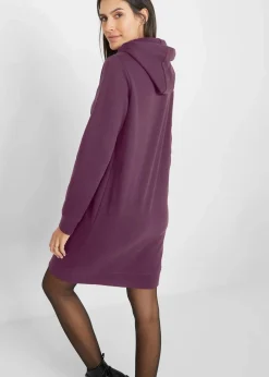 bonprix Bekleidung·Blusen & Tuniken|Bekleidung·Pullover & Strickjacken^Sweatkleid mit Kapuze holunderbeere