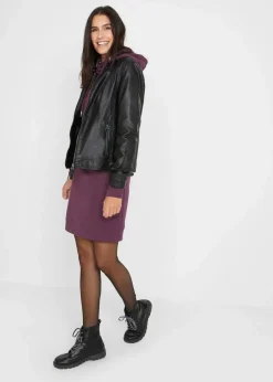 bonprix Bekleidung·Blusen & Tuniken|Bekleidung·Pullover & Strickjacken^Sweatkleid mit Kapuze holunderbeere