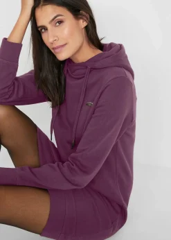 bonprix Bekleidung·Blusen & Tuniken|Bekleidung·Pullover & Strickjacken^Sweatkleid mit Kapuze holunderbeere