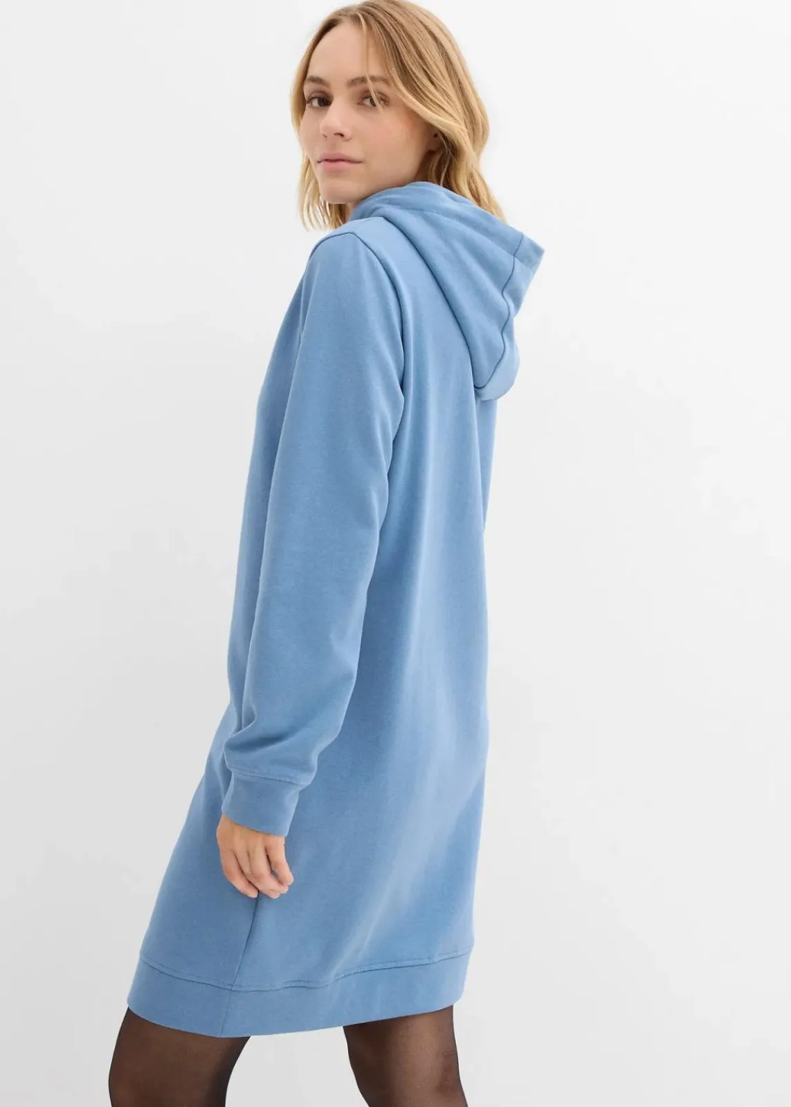 bonprix Kleider|Sweat^Sweatkleid mit Kapuze wellenblau