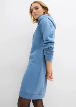 bonprix Kleider|Sweat^Sweatkleid mit Kapuze wellenblau