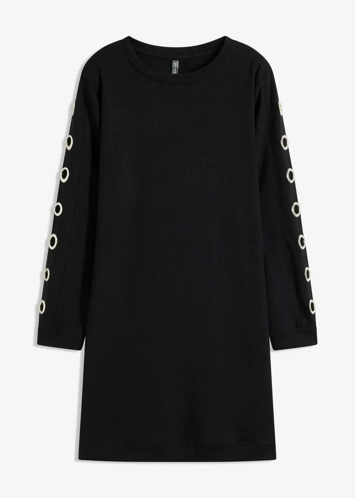 bonprix Kleider|Sweat^Sweatkleid mit Ösen schwarz