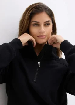 bonprix Sweat|Basics^Sweatshirt aus reiner Bio-Baumwolle schwarz