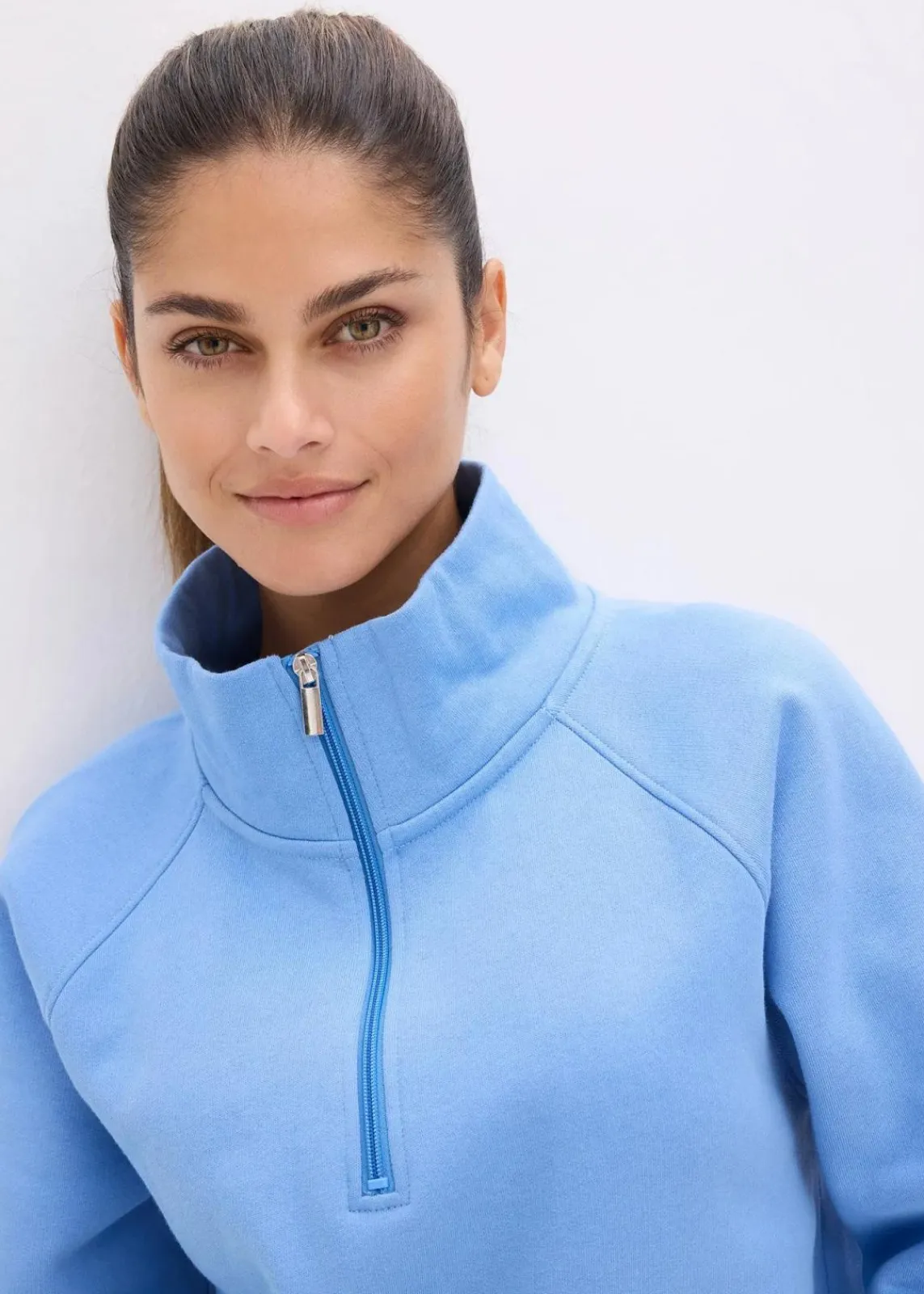 bonprix Bekleidung·Röcke|Bekleidung·Blusen & Tuniken^Sweatshirt aus reiner Bio-Baumwolle mittelblau