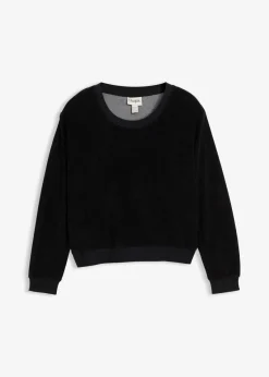 bonprix Bekleidung·Röcke|Basics^Sweatshirt aus weichem Frottee schwarz