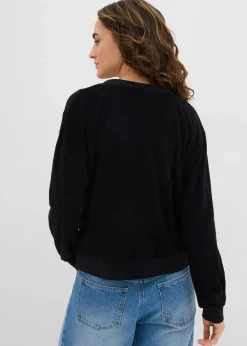 bonprix Bekleidung·Röcke|Basics^Sweatshirt aus weichem Frottee schwarz