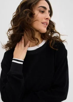bonprix Bekleidung·Röcke|Basics^Sweatshirt aus weichem Frottee schwarz
