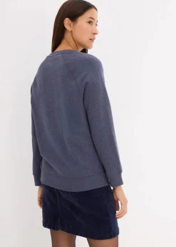 bonprix Bekleidung·Blusen & Tuniken|Sweat^Sweatshirt (2er Pack) anthrazit meliert+dunkelblau