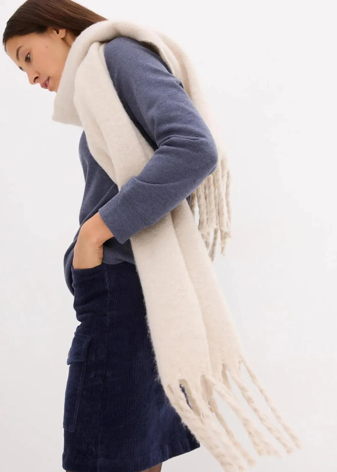 bonprix Bekleidung·Blusen & Tuniken|Sweat^Sweatshirt (2er Pack) anthrazit meliert+dunkelblau