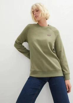 bonprix Sweat|Bekleidung·Blusen & Tuniken^Sweatshirt (2er Pack) schwarz+oliv meliert