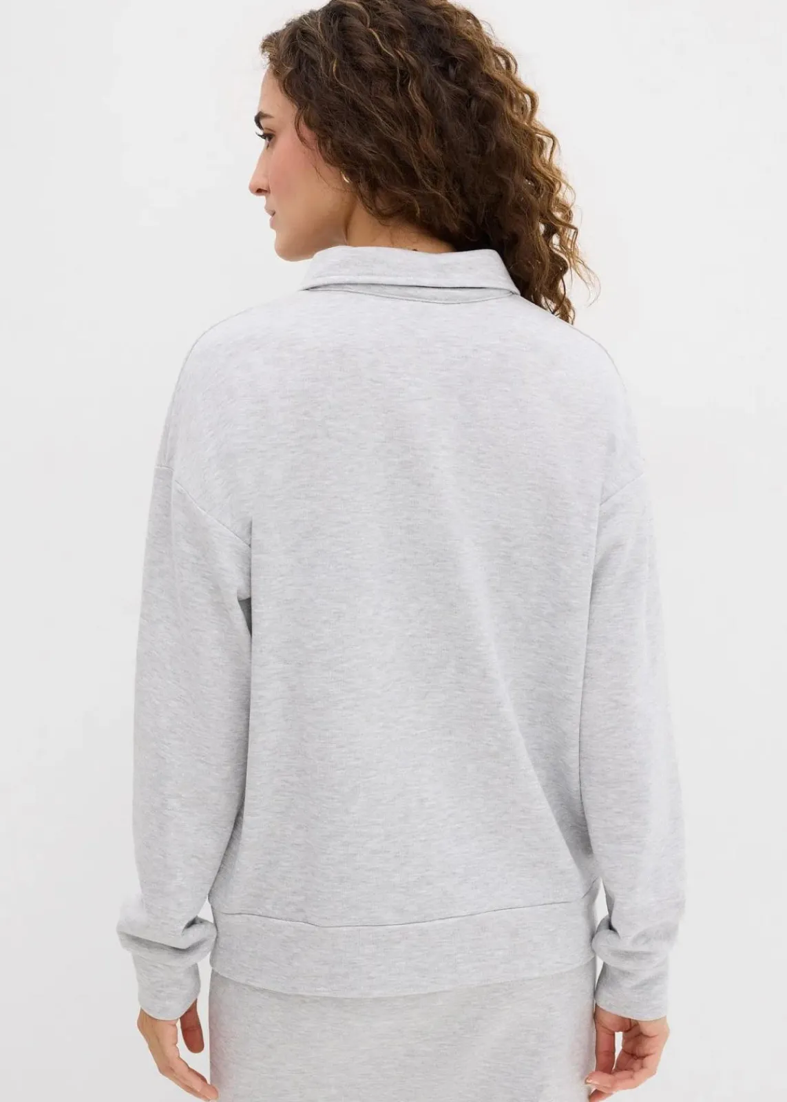 bonprix Zweiteiler & Sets|Sweat^Sweatshirt mit Nieten hellgrau meliert
