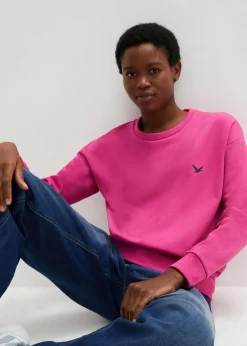 bonprix Bekleidung·Blusen & Tuniken|Nachhaltigere Materialien^Sweatshirt mit Stickerei magnolienpink