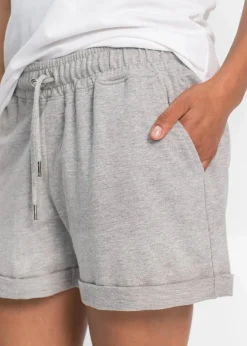 bonprix Nachhaltigere Materialien|Hosen^Sweat-Shorts hellgrau meliert