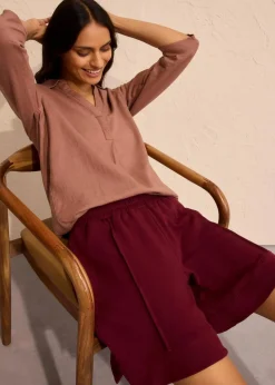 bonprix Bekleidung·Outdoorbekleidung|Bekleidung·Blusen & Tuniken^Sweat-Shorts aus Baumwoll-Mix ahornrot