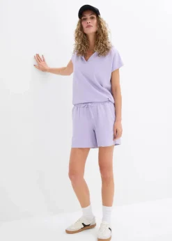 bonprix Nachhaltigere Materialien|Hosen^Sweat-Shorts aus reiner Baumwolle hellviolett