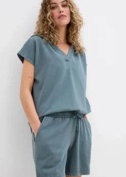 bonprix Bekleidung·Outdoorbekleidung|Bekleidung·Blusen & Tuniken^Sweat-Shorts aus reiner Baumwolle eukalyptusgrün