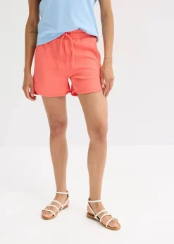 bonprix Nachhaltigere Materialien|Hosen^Sweat-Shorts aus reiner Bio-Baumwolle helllachs