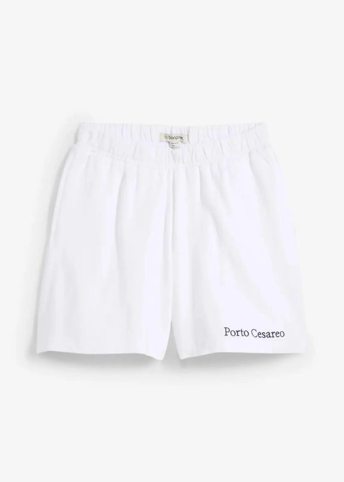bonprix Bekleidung·Outdoorbekleidung|Bekleidung·Blusen & Tuniken^Sweat-Shorts mit Stickerei weiß