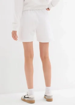 bonprix Bekleidung·Outdoorbekleidung|Bekleidung·Blusen & Tuniken^Sweat-Shorts mit Stickerei weiß