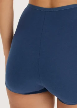 bonprix Wäsche·Basics|Wäsche·Baumwollunterwäsche^Taillenboxer (4er Pack) tiefblau+hellgrau meliert