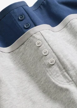 bonprix Wäsche·Basics|Wäsche·Baumwollunterwäsche^Taillenboxer (4er Pack) tiefblau+hellgrau meliert