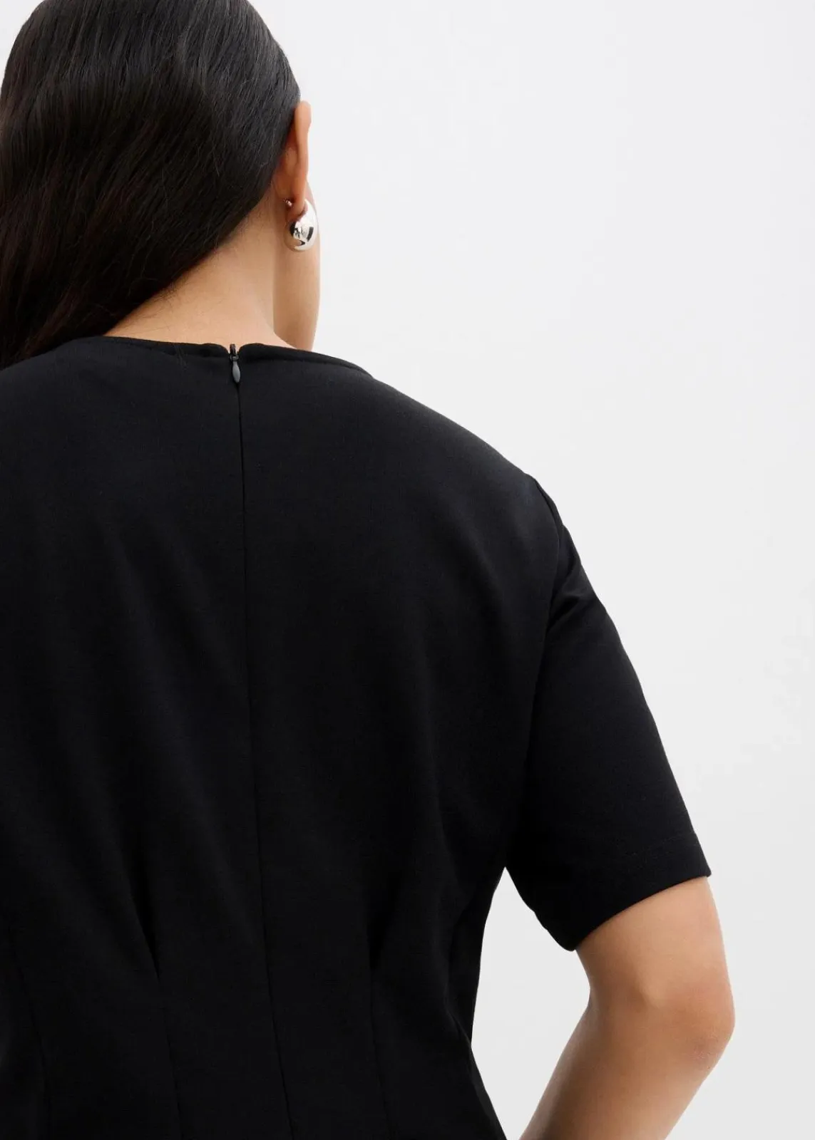 bonprix Shirts & Tops^Tailliertes Shirt aus bequemen Punto di Roma schwarz
