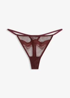bonprix Wäsche·Dessous|Wäsche·Höschen^Tanga String mit edler Spitze burgunderrot