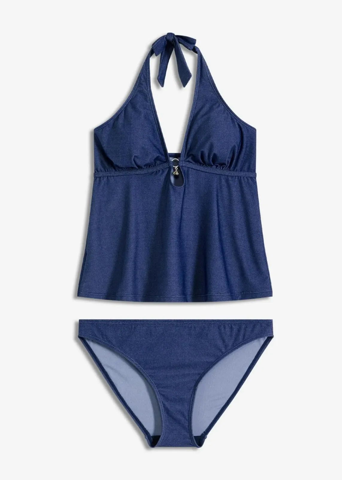 bonprix Tankinis|Bademode·Tankinis^Tankini in Jeansoptik (2-tlg.Set) dunkelblau denim
