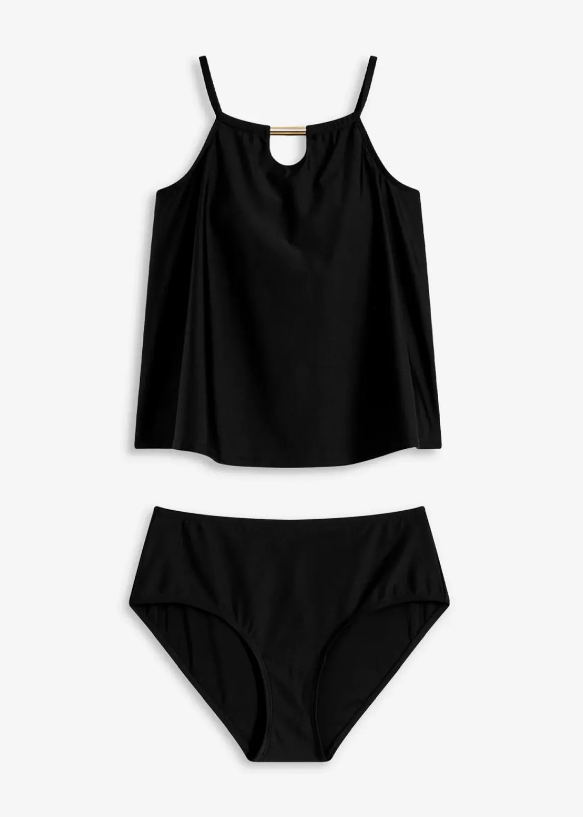 bonprix Nachhaltigere Materialien|Tankinis^Tankini mit Cut-Out am Ausschnitt (2-tlg.Set) schwarz