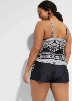 bonprix Nachhaltigere Materialien|Mix & Match^Tankini Oberteil schwarz/weiß/grau