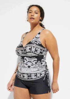 bonprix Nachhaltigere Materialien|Mix & Match^Tankini Oberteil schwarz/weiß/grau