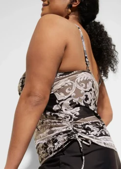 bonprix Nachhaltigere Materialien|Mix & Match^Tankini Oberteil schwarz/weiß/grau
