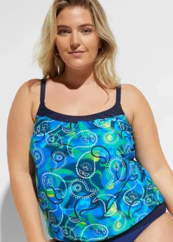 bonprix Nachhaltigere Materialien|Mix & Match^Tankini Oberteil blau bedruckt