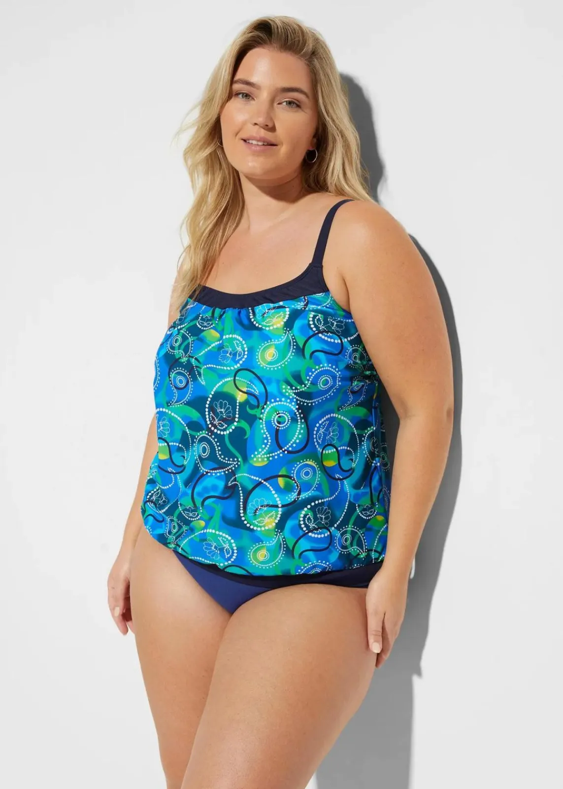 bonprix Nachhaltigere Materialien|Mix & Match^Tankini Oberteil blau bedruckt