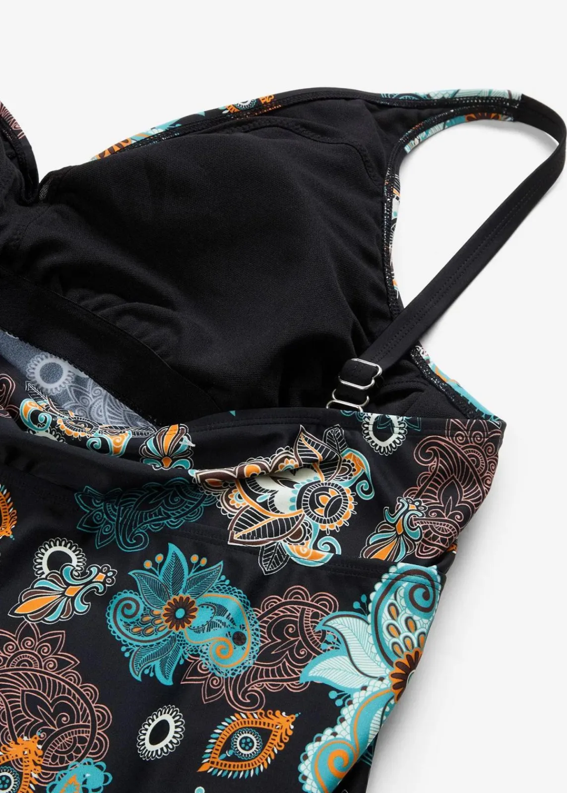bonprix Nachhaltigere Materialien|Mix & Match^Tankini Oberteil schwarz/orange paisley