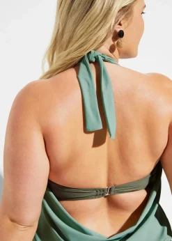 bonprix Nachhaltigere Materialien|Tankinis^Tankini (3-tlg. Set) oliv/pastellgrün
