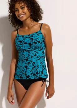 bonprix Nachhaltigere Materialien|Bademode·Tankinis^Tankini (2-tlg. Set) schwarz/türkis floral