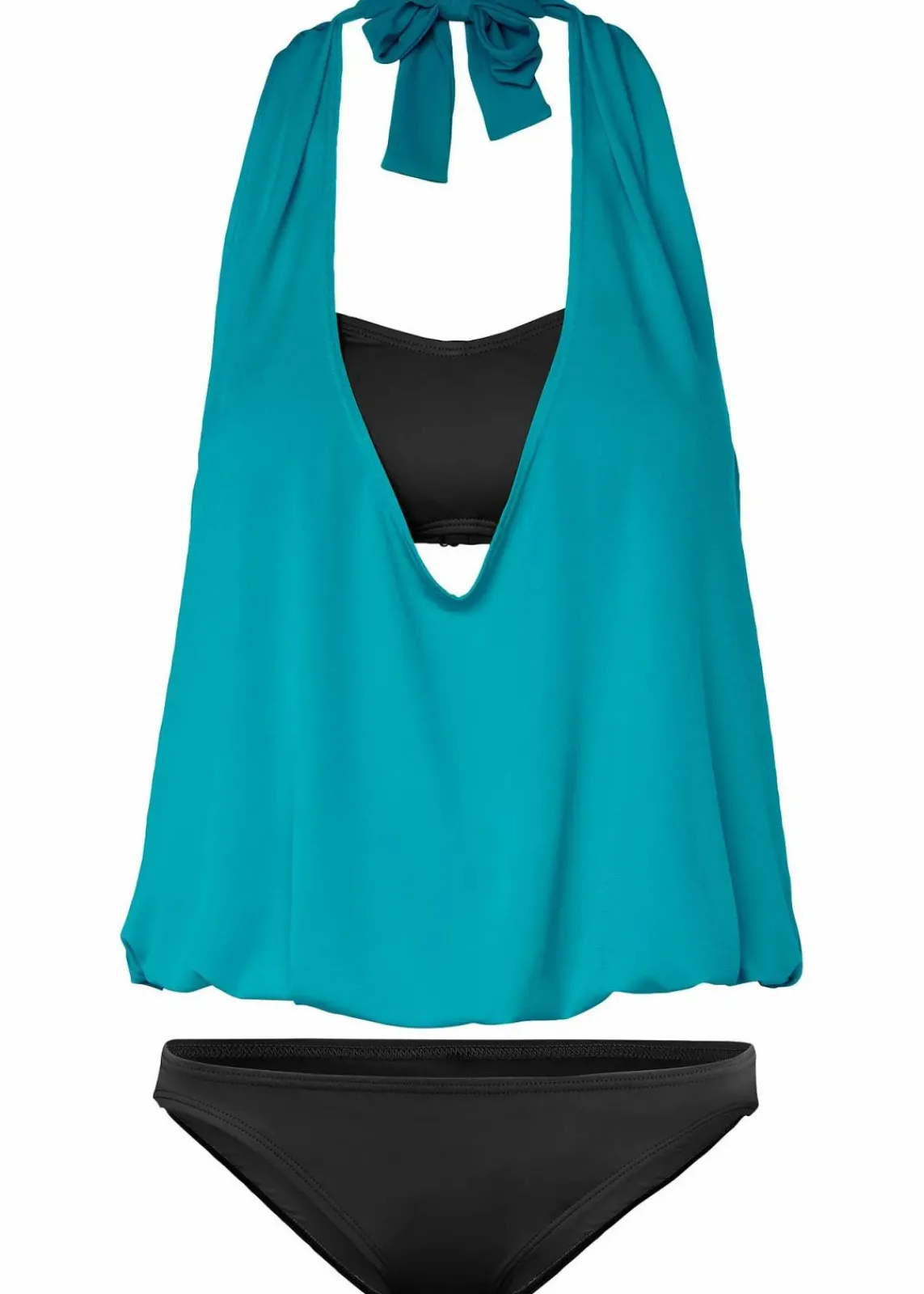 bonprix Nachhaltigere Materialien|Bademode·Tankinis^Tankini (3-tlg. Set) schwarz/türkis