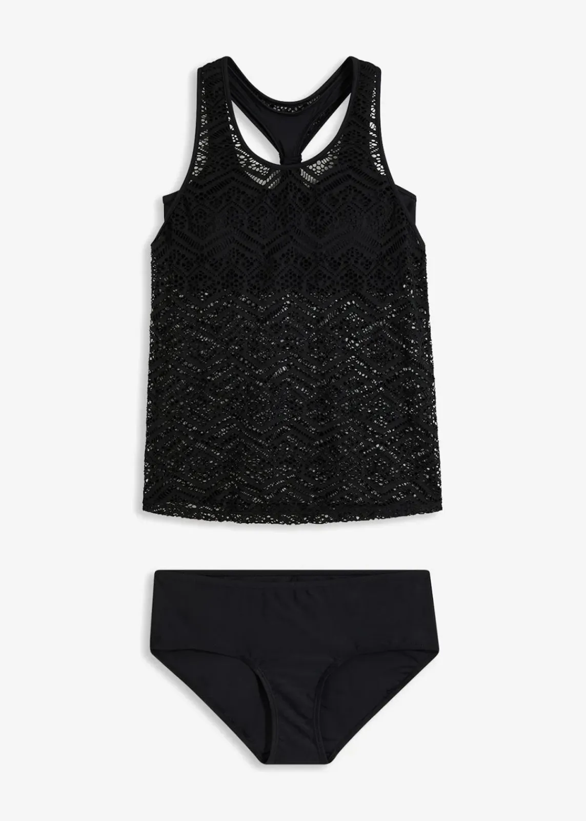 bonprix Nachhaltigere Materialien|Bademode·Tankinis^Tankini (2-tlg. Set) aus Spitze schwarz