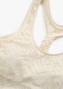 bonprix Nachhaltigere Materialien|Bademode·Tankinis^Tankini (2-tlg. Set) aus Spitze wollweiß