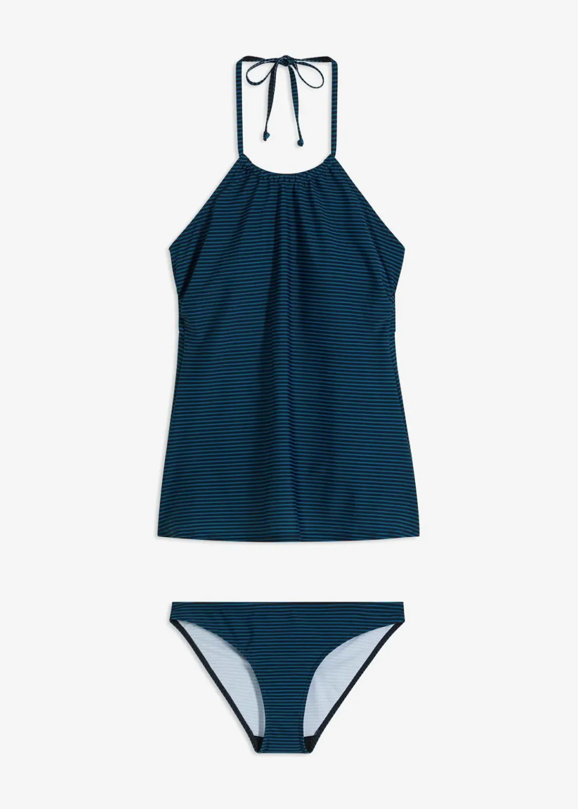 bonprix Nachhaltigere Materialien|Tankinis^Tankini (2-tlg.Set) petrol/schwarz gestreift