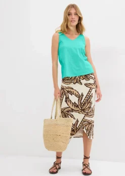bonprix Unterhemden|Basics^Tanktop aus reiner Bio-Baumwolle (2er Pack) mentholblau/natur
