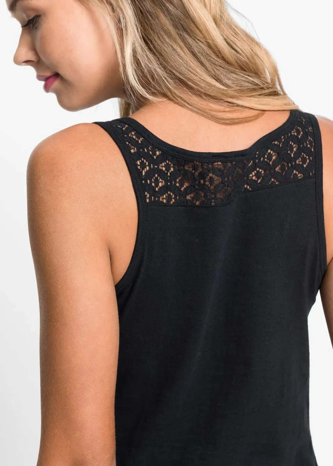 bonprix Wäsche·Unterhemden|Unterhemden^Tanktop aus Baumwolle schwarz
