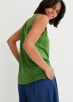 bonprix Shirts & Tops^Tanktop aus reinem Leinen forstgrün