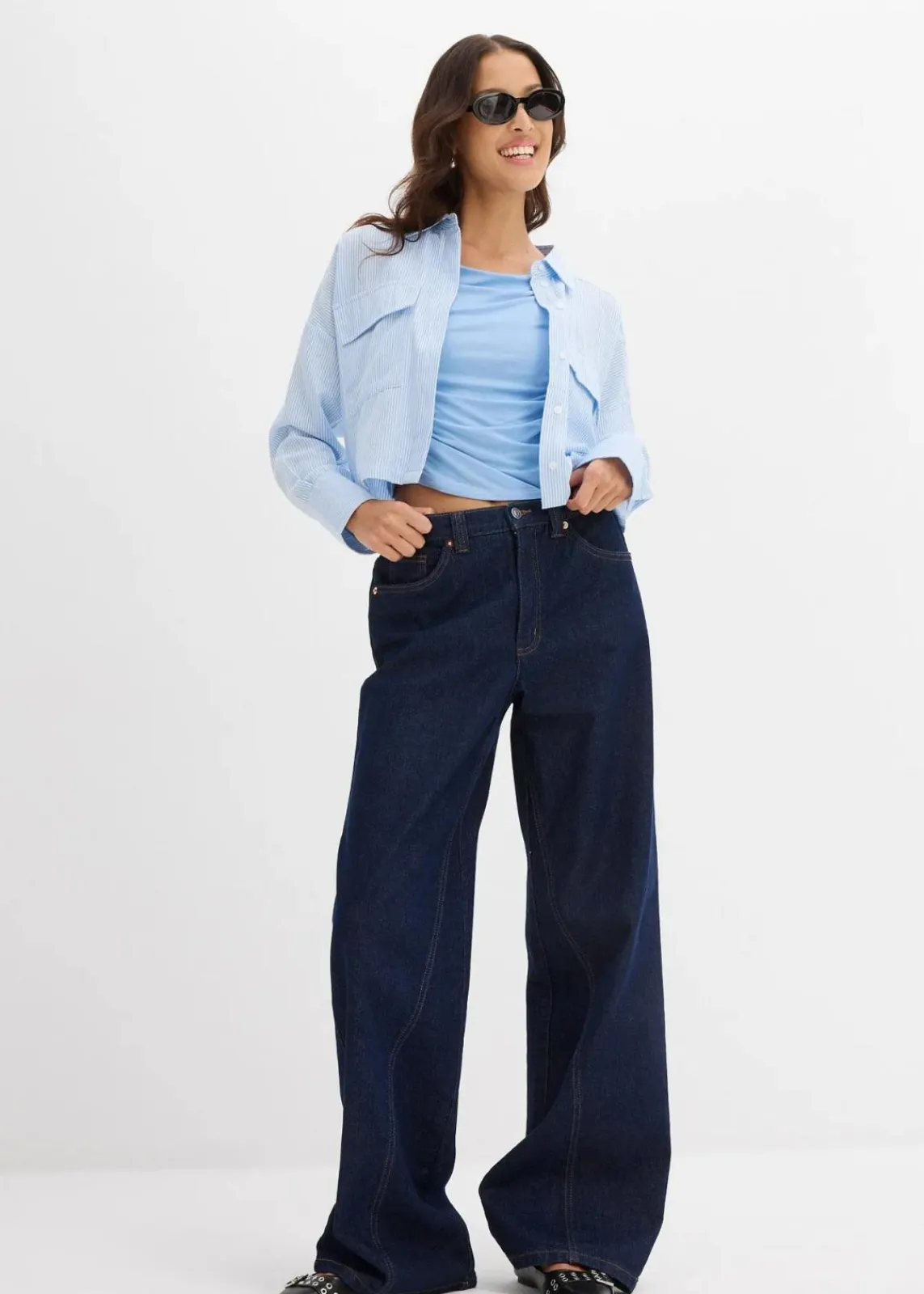 bonprix Shirts & Tops|Nachhaltigere Materialien^Tanktop aus softem Viskose-Mix blau