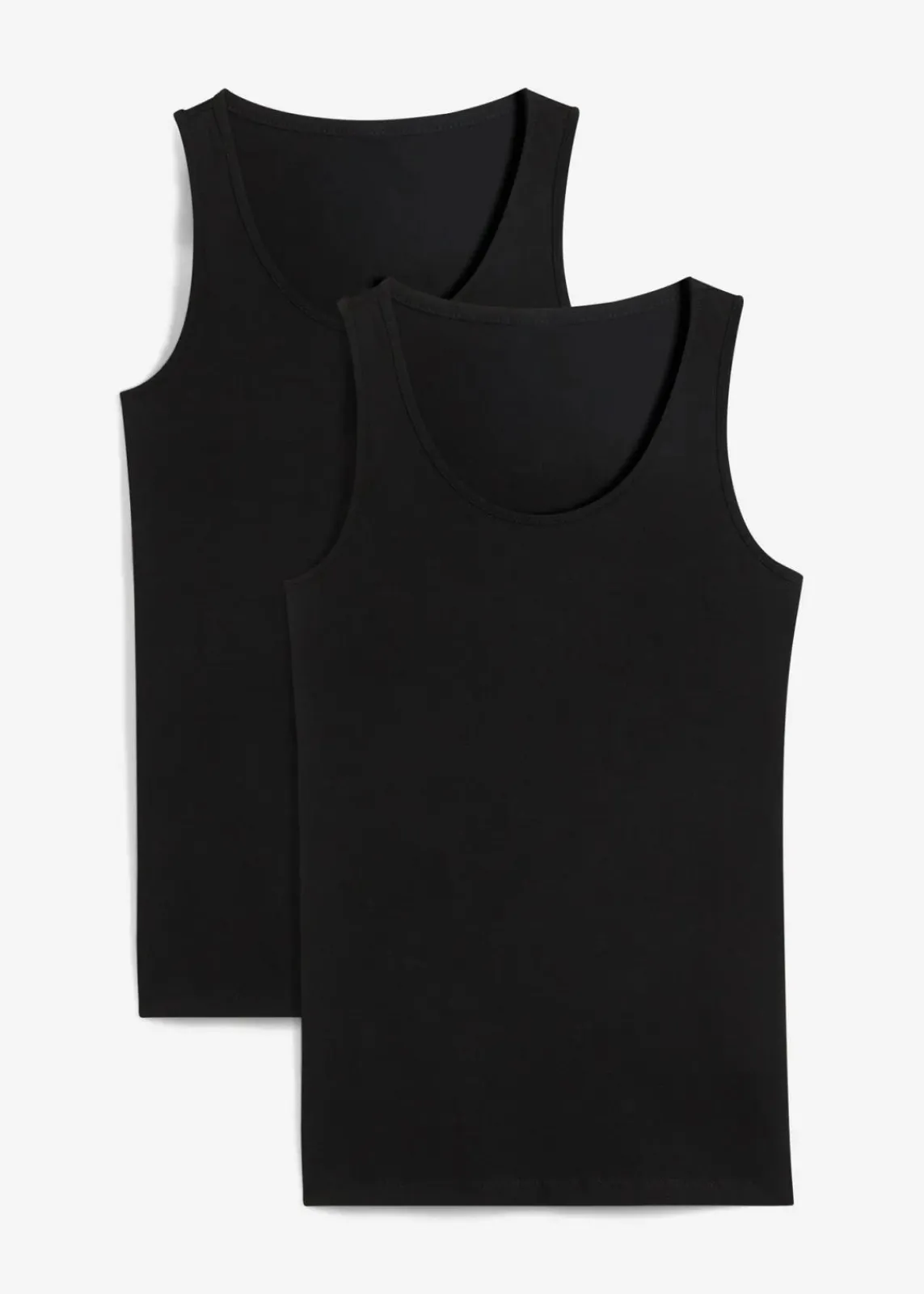 bonprix Wäsche·Unterhemden|Bekleidung·Röcke^Tanktop, (2er Pack) schwarz